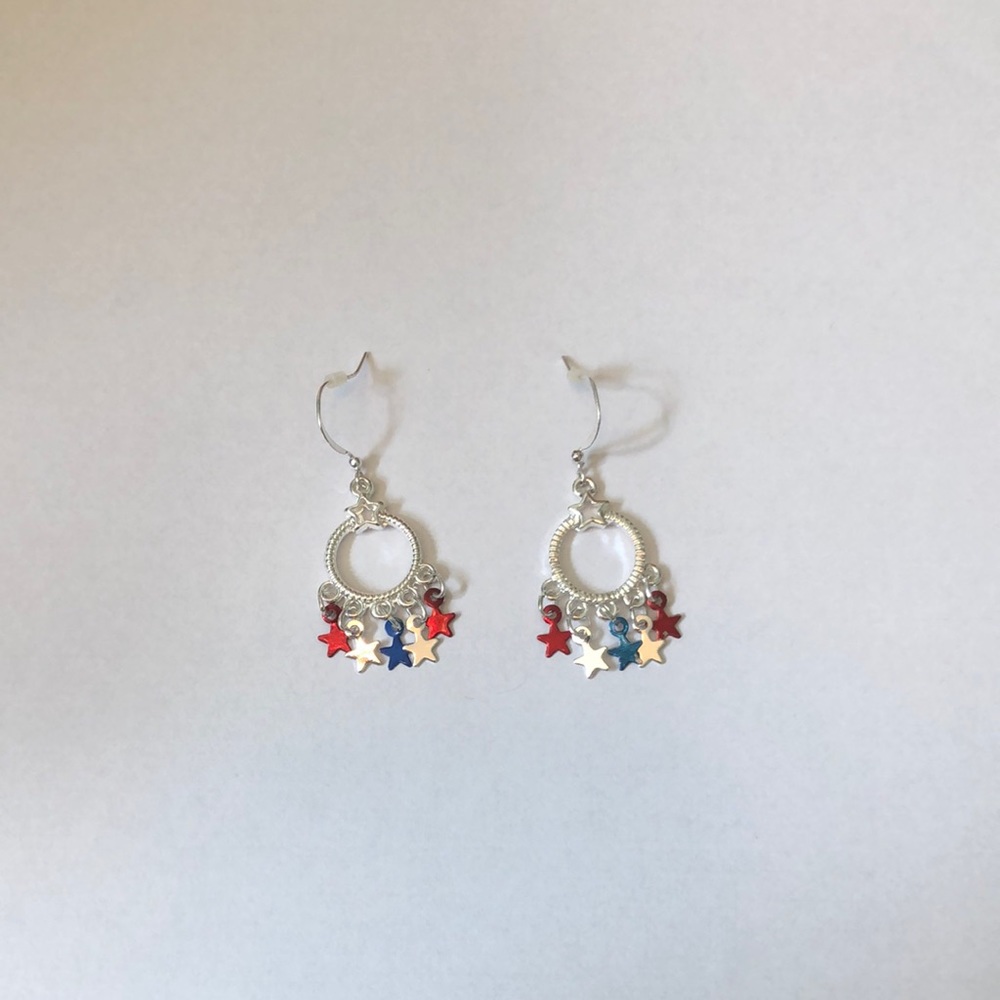 END OF YEAR SALE! | Fourth of July Round Dangle Earrings